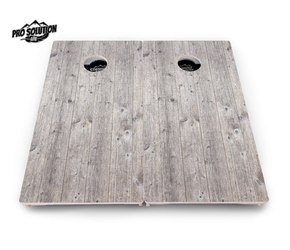 Driftwood Grey Stained Cornhole Boards - Pro Solution Lite Series