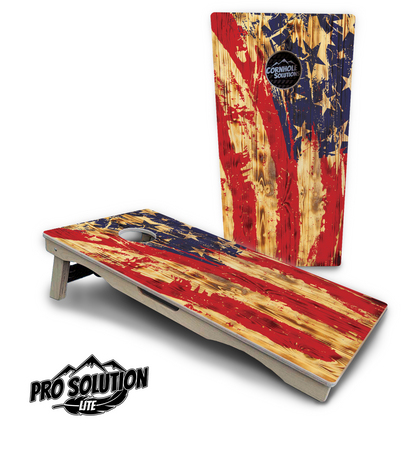 Faded Brush Flag Cornhole Boards - Pro Solution Lite Series