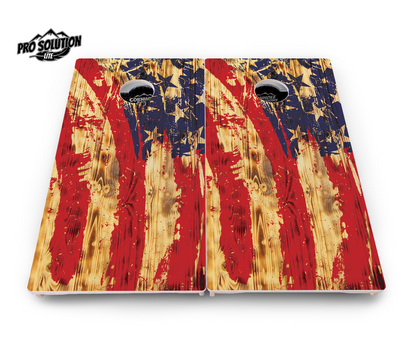 Faded Brush Flag Cornhole Boards - Pro Solution Lite Series