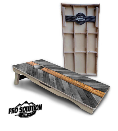 Herringbone Plank Cornhole Boards - Pro Solution Lite Series