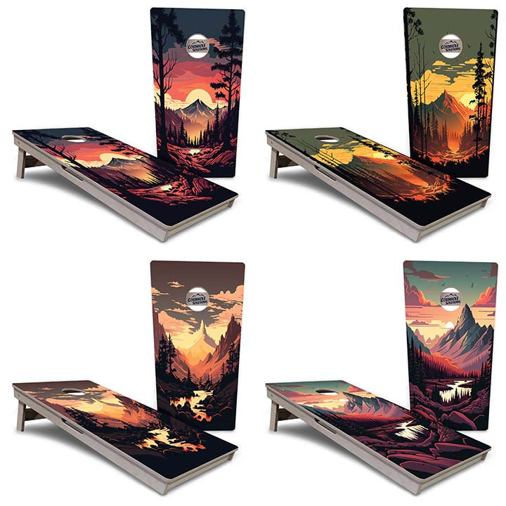 Mountain Sunset Cornhole Boards - Professional Tournament Series