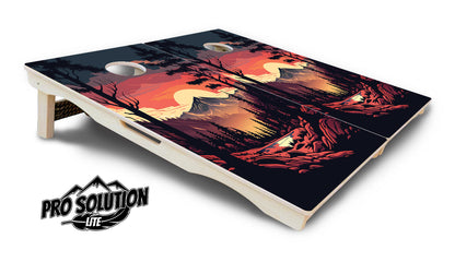 Mountain Sunset Cornhole Boards - Pro Solution Lite Series