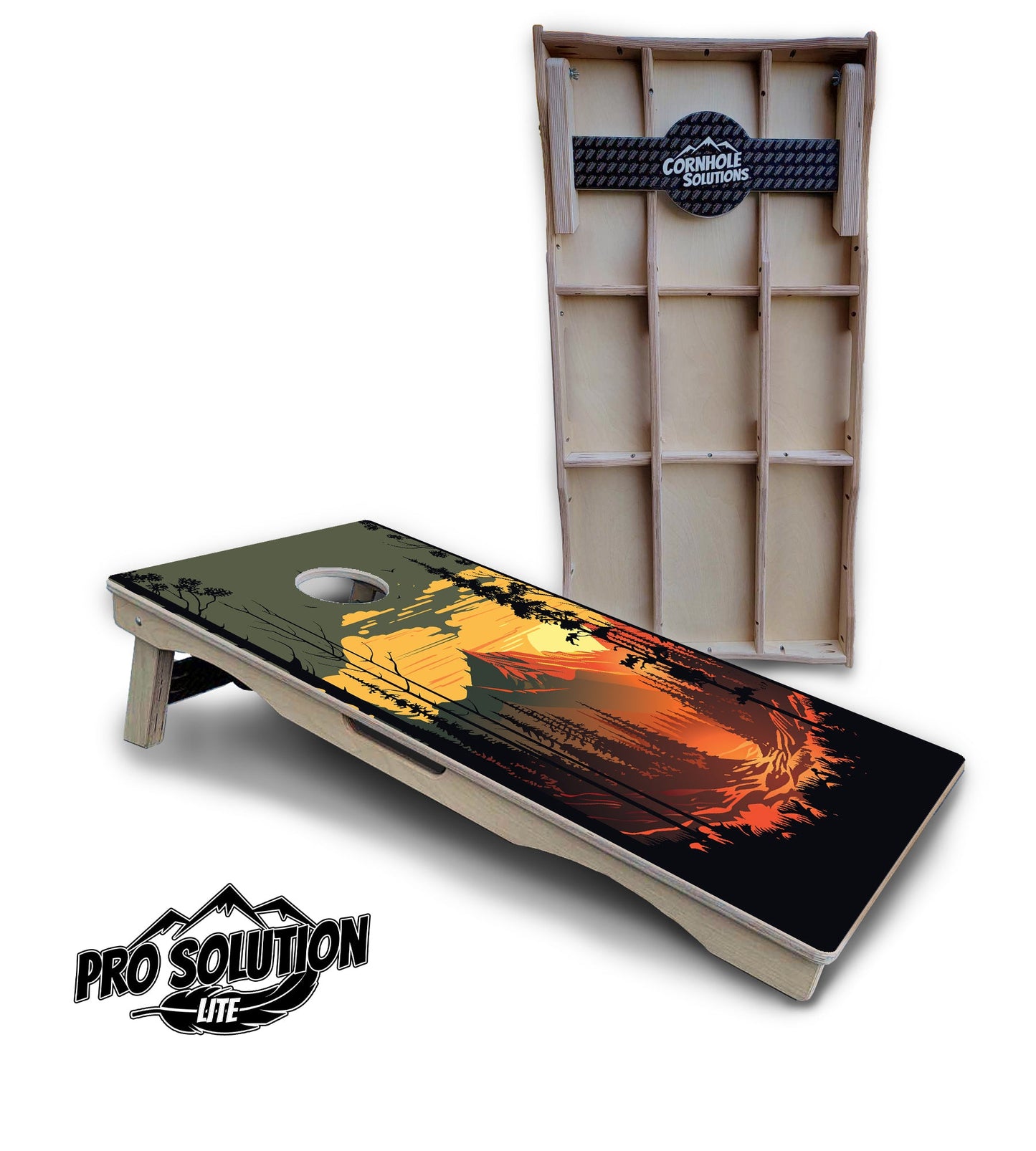 Mountain Sunset Cornhole Boards - Pro Solution Lite Series