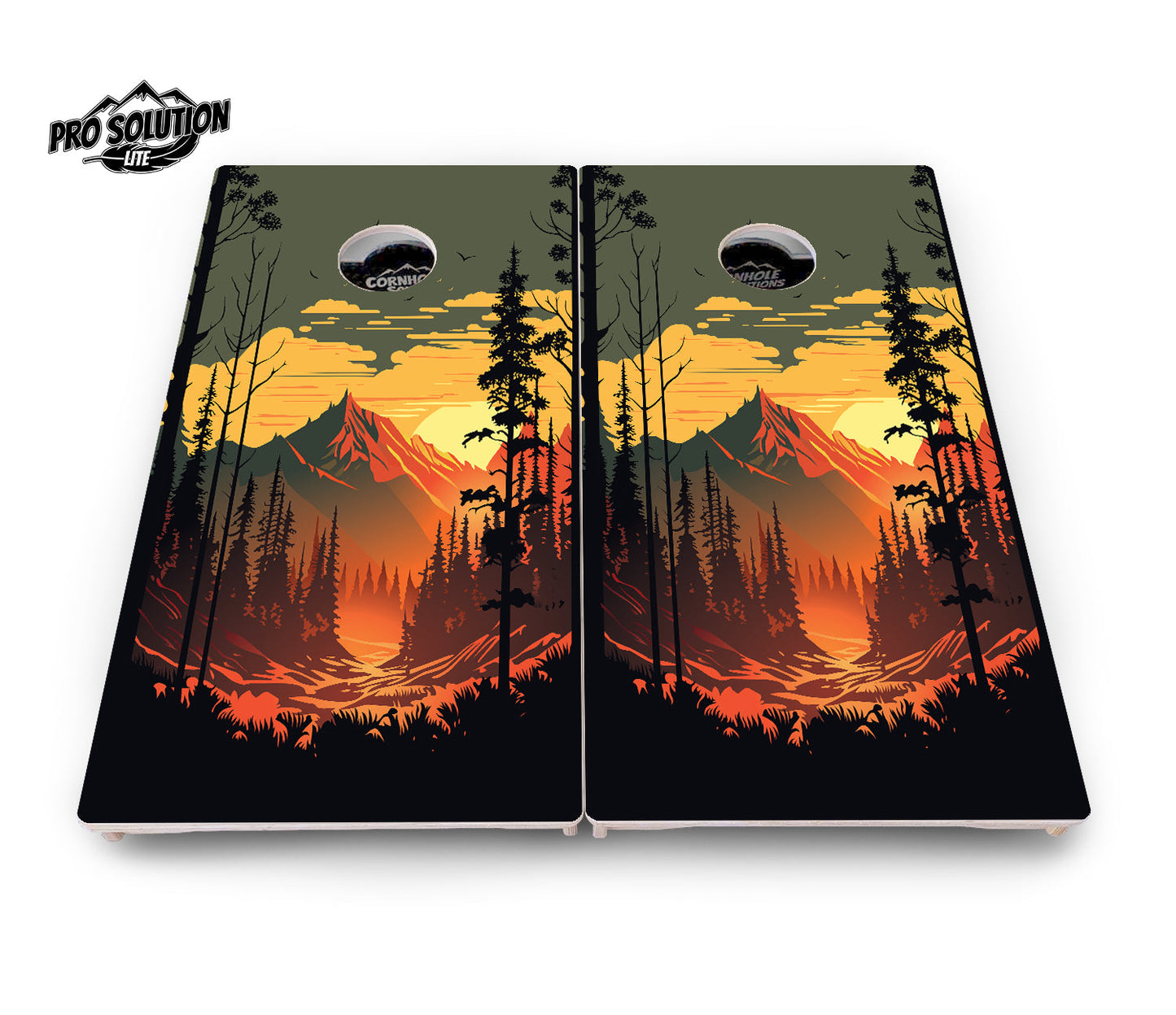 Mountain Sunset Cornhole Boards - Pro Solution Lite Series