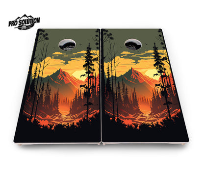 Mountain Sunset Cornhole Boards - Pro Solution Lite Series