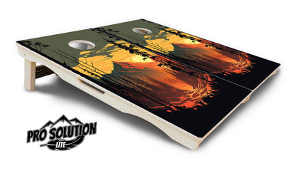 Mountain Sunset Cornhole Boards - Pro Solution Lite Series