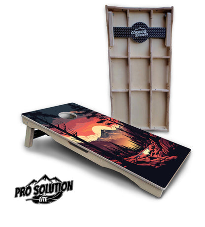 Mountain Sunset Cornhole Boards - Pro Solution Lite Series