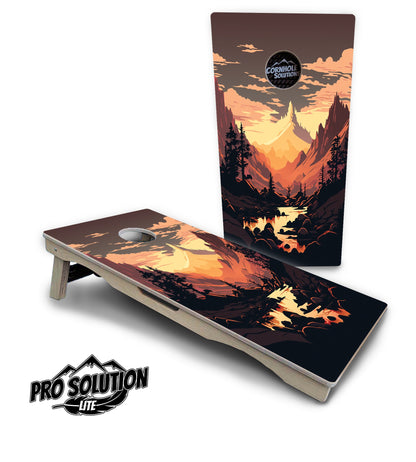 Mountain Sunset Cornhole Boards - Pro Solution Lite Series