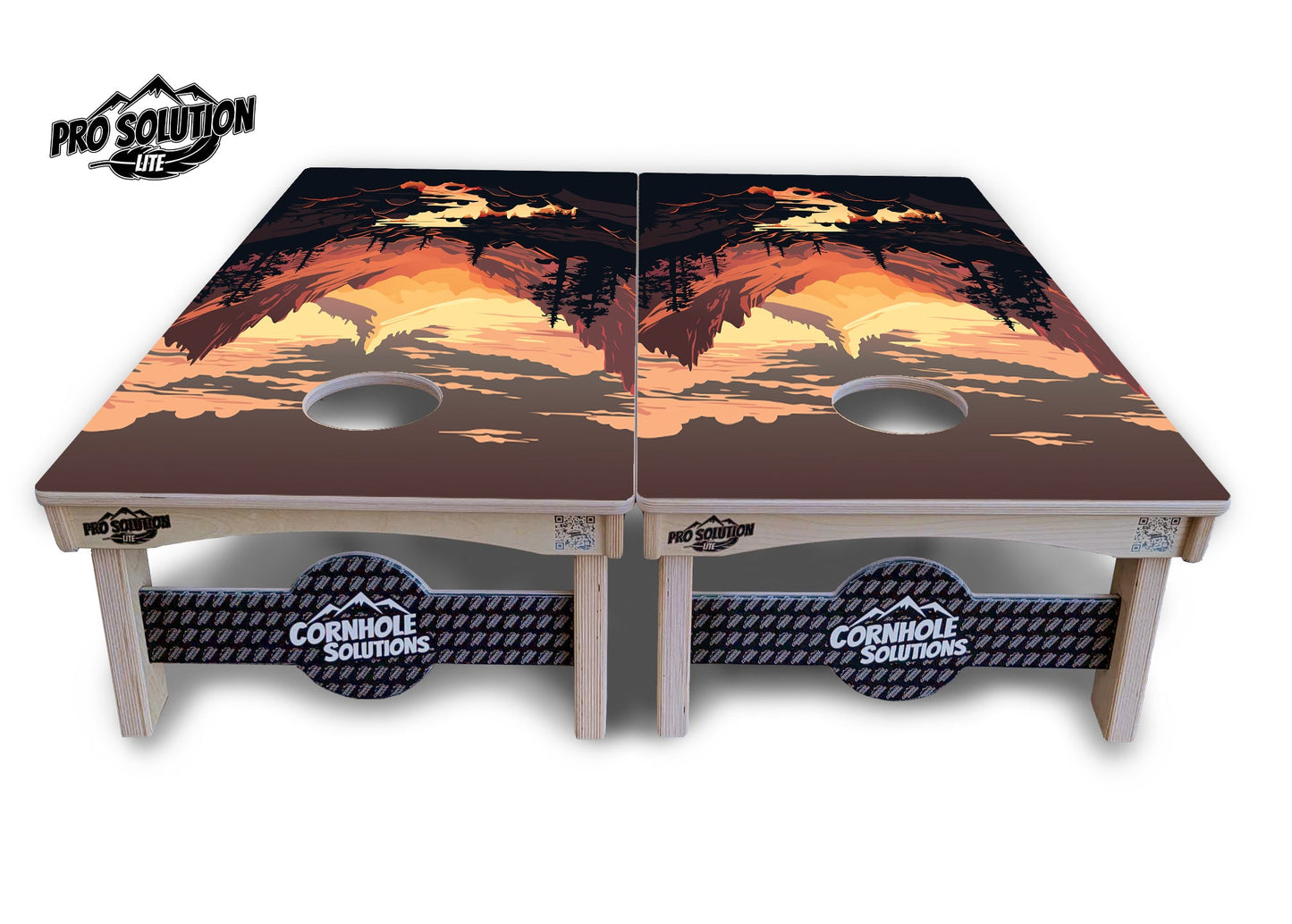 Mountain Sunset Cornhole Boards - Pro Solution Lite Series