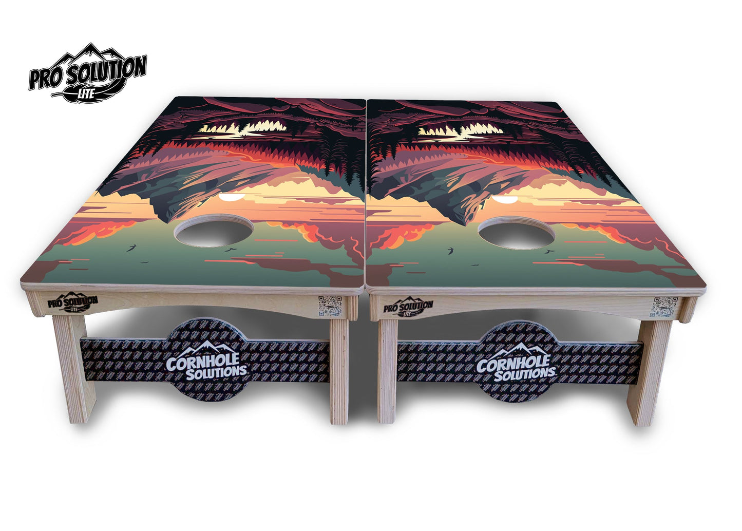 Mountain Sunset Cornhole Boards - Pro Solution Lite Series