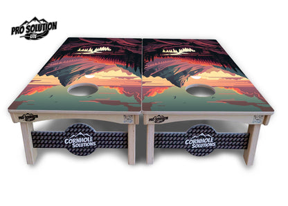 Mountain Sunset Cornhole Boards - Pro Solution Lite Series