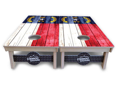 North Carolina State Flag Cornhole Boards - Professional Tournament Series