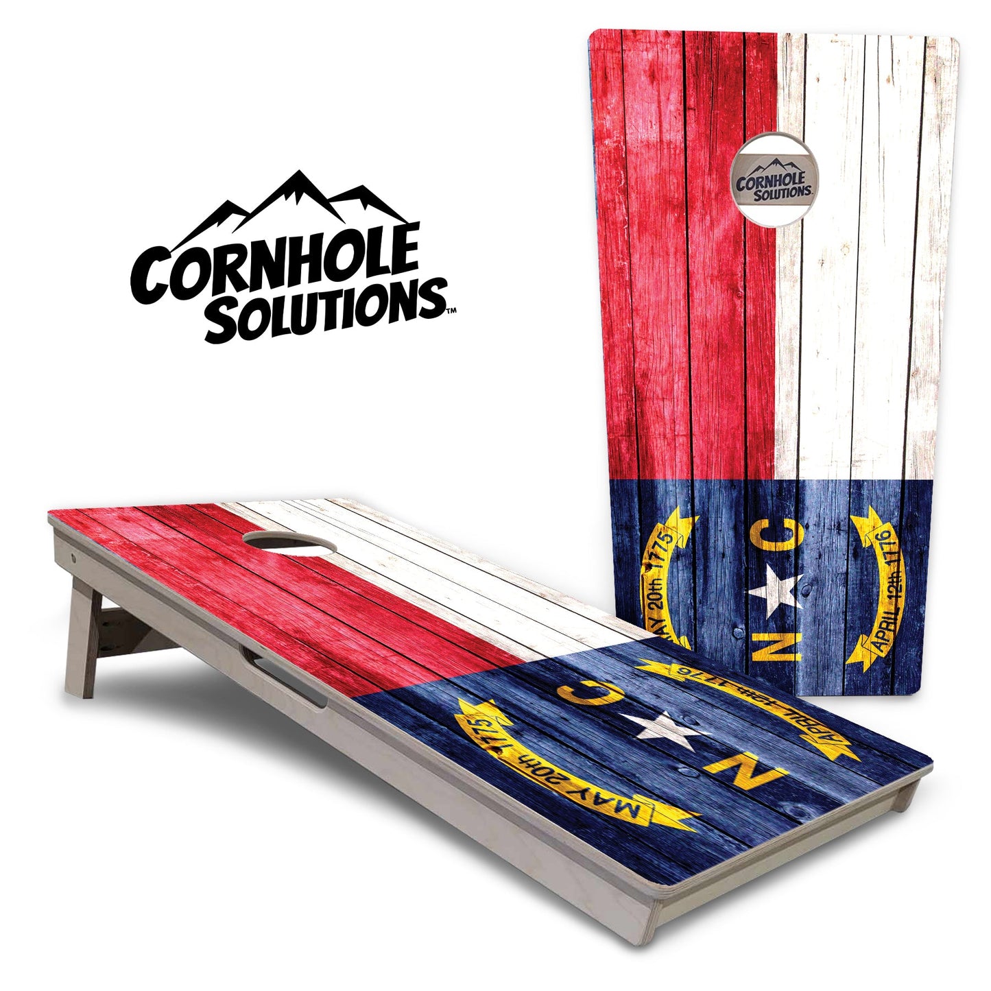 North Carolina State Flag Cornhole Boards - Professional Tournament Series