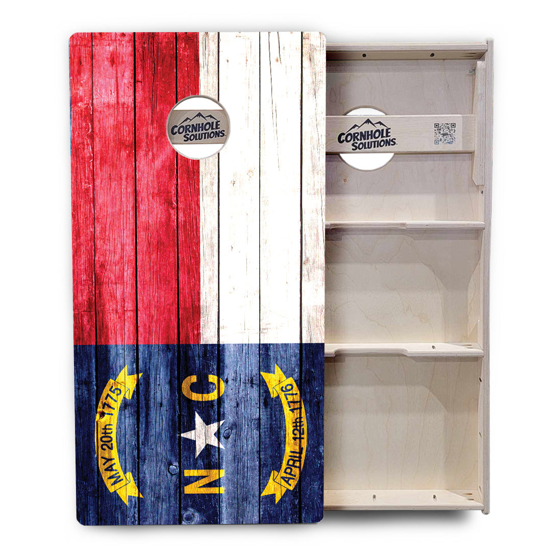 North Carolina State Flag Cornhole Boards - Professional Tournament Series
