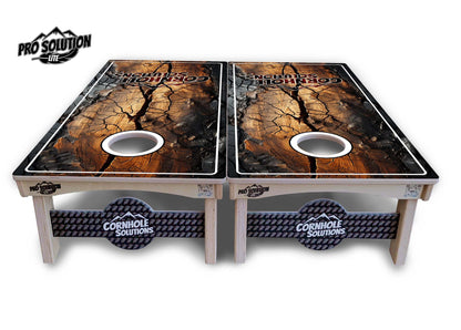 Distressed Live Edge Cornhole Boards - Pro Solution Lite Series