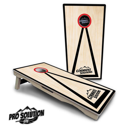 Red/Black Hole Ring Cornhole Boards - Pro Solution Lite Series
