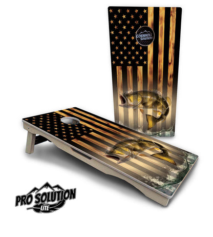 Hidden Deer & Fish Flag Cornhole Boards - Pro Solution Lite Series