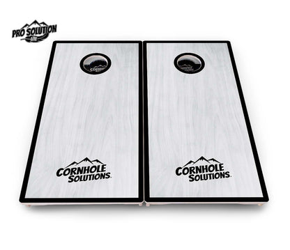 Red/Black Hole Ring Grey Wash Cornhole Boards - Pro Solution Lite Series