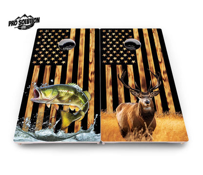 Colorful Deer & Fish Cornhole Boards - Pro Solution Lite Series