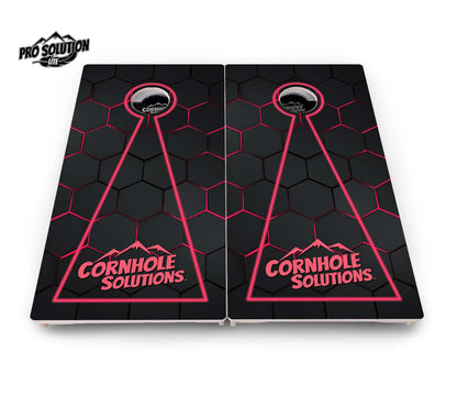 Glow Hole Black Cornhole Boards - Pro Solution Lite Series