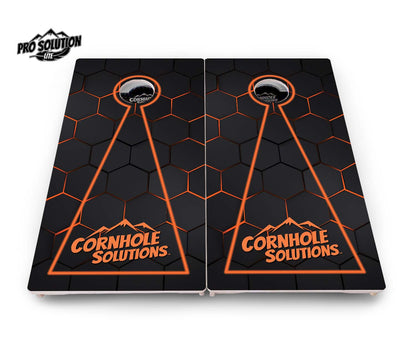 Glow Hole Black Cornhole Boards - Pro Solution Lite Series
