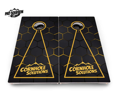 Glow Hole Black Cornhole Boards - Pro Solution Lite Series