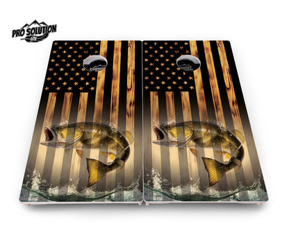 Hidden Deer & Fish Flag Cornhole Boards - Pro Solution Lite Series