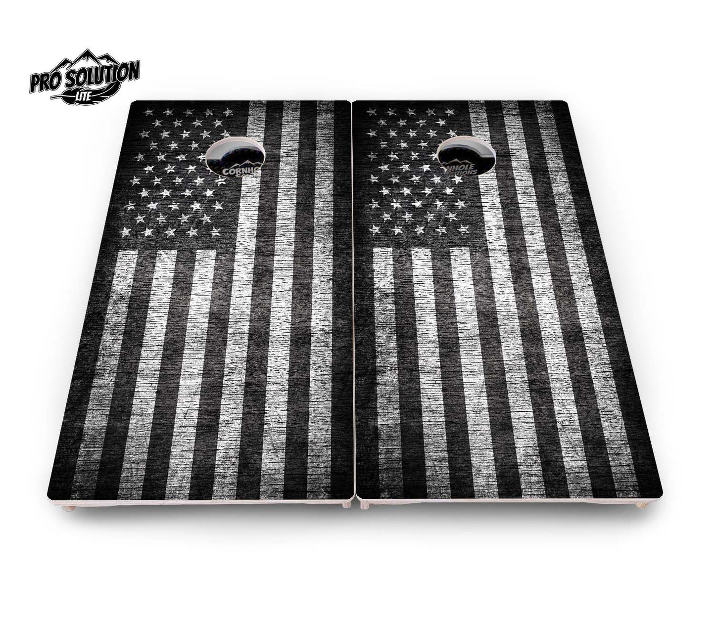 Monochrome Flag Cornhole Boards - Pro Solution Lite Series