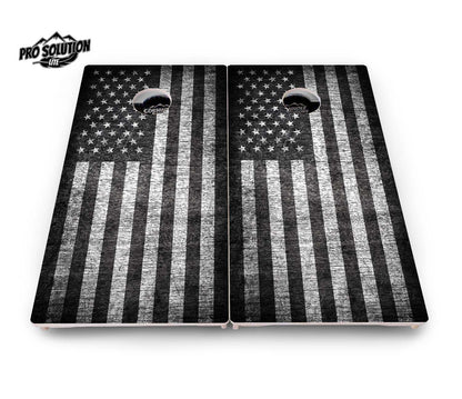 Monochrome Flag Cornhole Boards - Pro Solution Lite Series