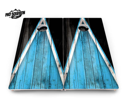 Sky Blue Triangle Cornhole Boards - Pro Solution Lite Series