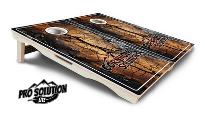 Distressed Live Edge Cornhole Boards - Pro Solution Lite Series