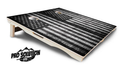 Monochrome Flag Cornhole Boards - Pro Solution Lite Series