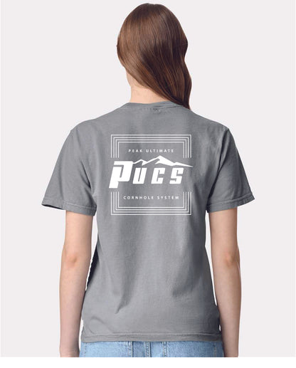 PUCS Sage Green Graphic Tee – Soft Cotton T-Shirt with Bold Logo Design