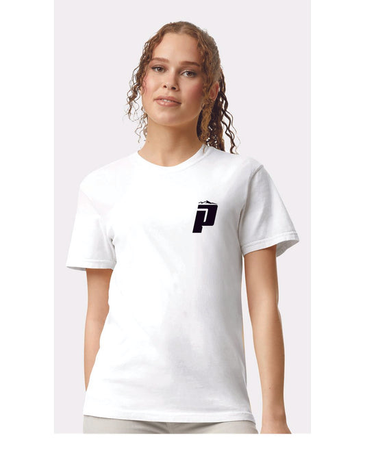 PUCS White Cotton Tee – Clean Classic T-Shirt with Bold Black Branding