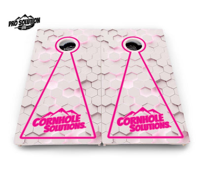 Glow Hole White Cornhole Boards - Pro Solution Lite Series