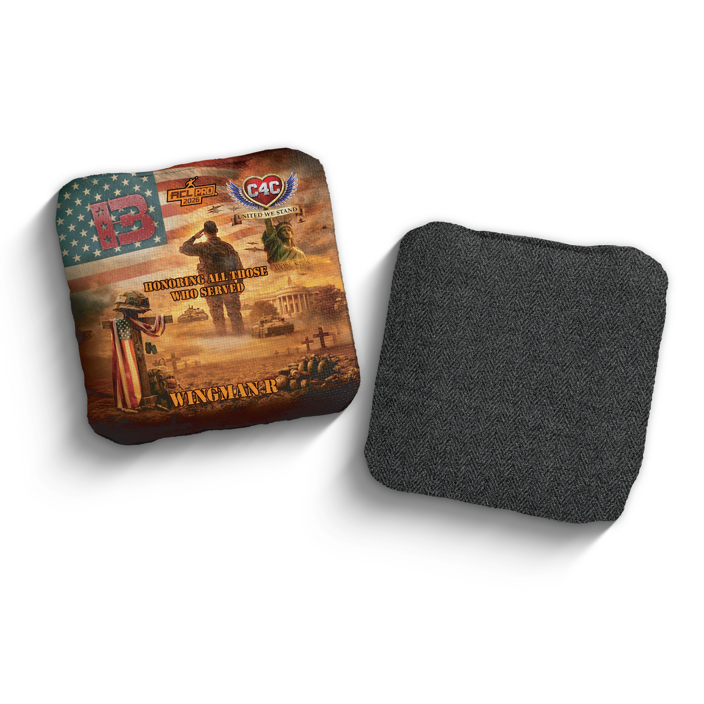 2026 Brotherhood Cornhole Wingman Cornhole 4 Charity Collaboration ACL Pro Stamped Cornhole Bags
