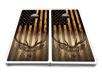 Hidden Deer & Fish Cornhole Boards - All Weather Series