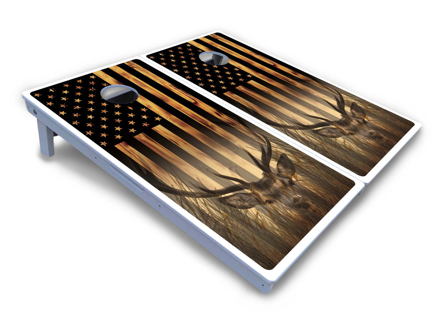 Hidden Deer & Fish Cornhole Boards - All Weather Series