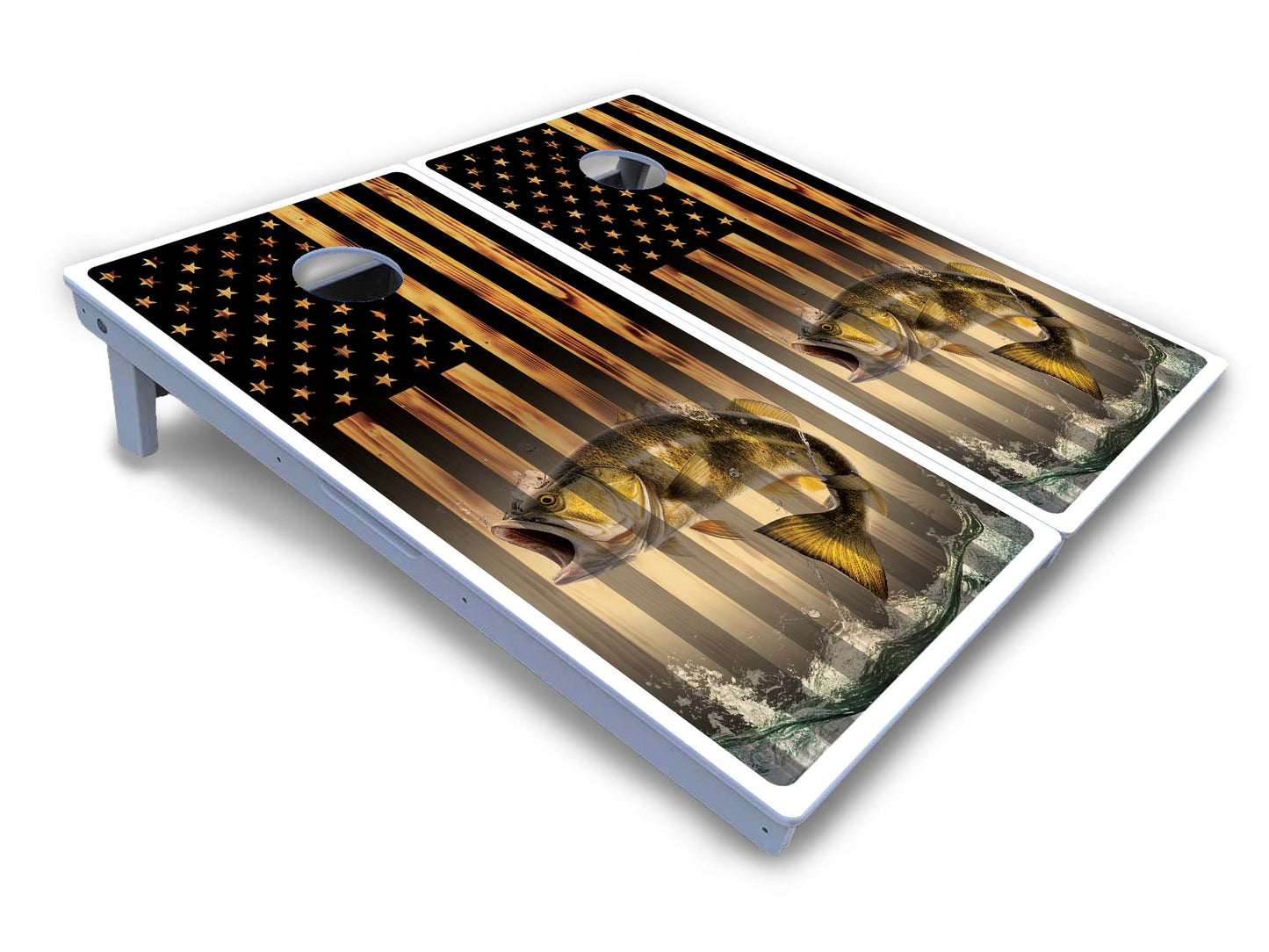 Hidden Deer & Fish Cornhole Boards - All Weather Series