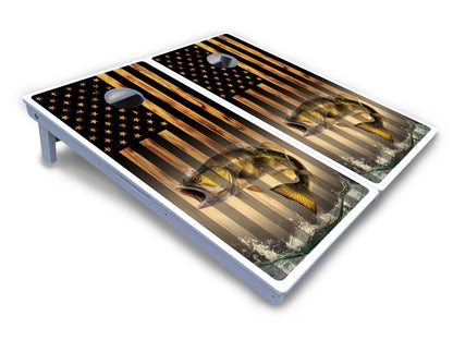 Hidden Deer & Fish Cornhole Boards - All Weather Series