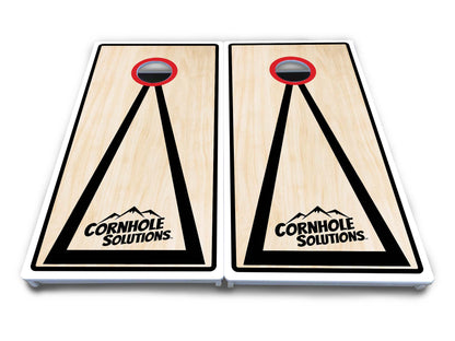 Red/Black Hole Ring Cornhole Boards - All Weather Series