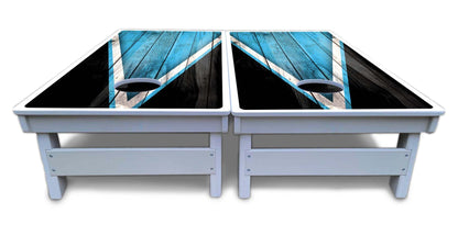 Sky Blue Triangle Cornhole Boards - All Weather Series