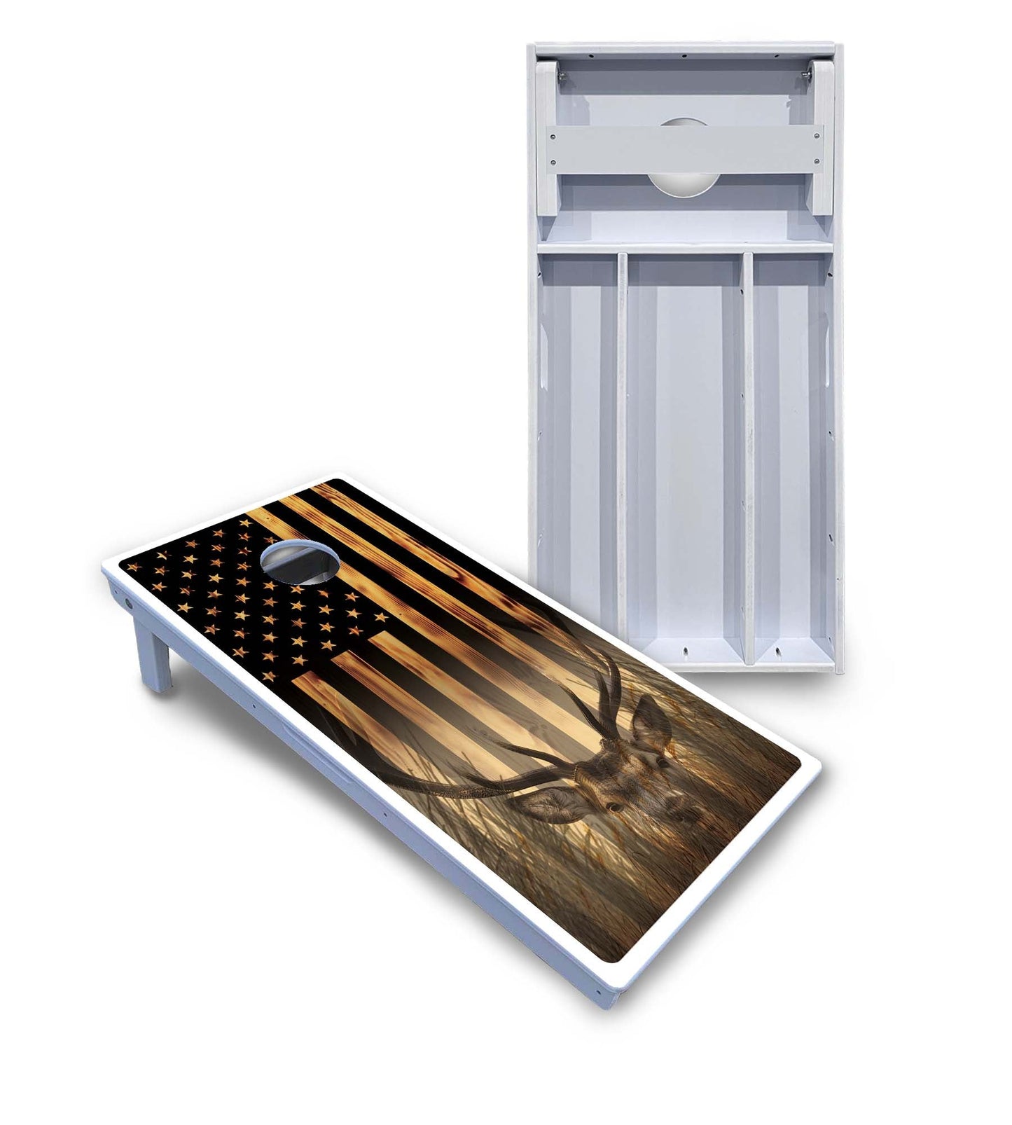 Hidden Deer & Fish Cornhole Boards - All Weather Series