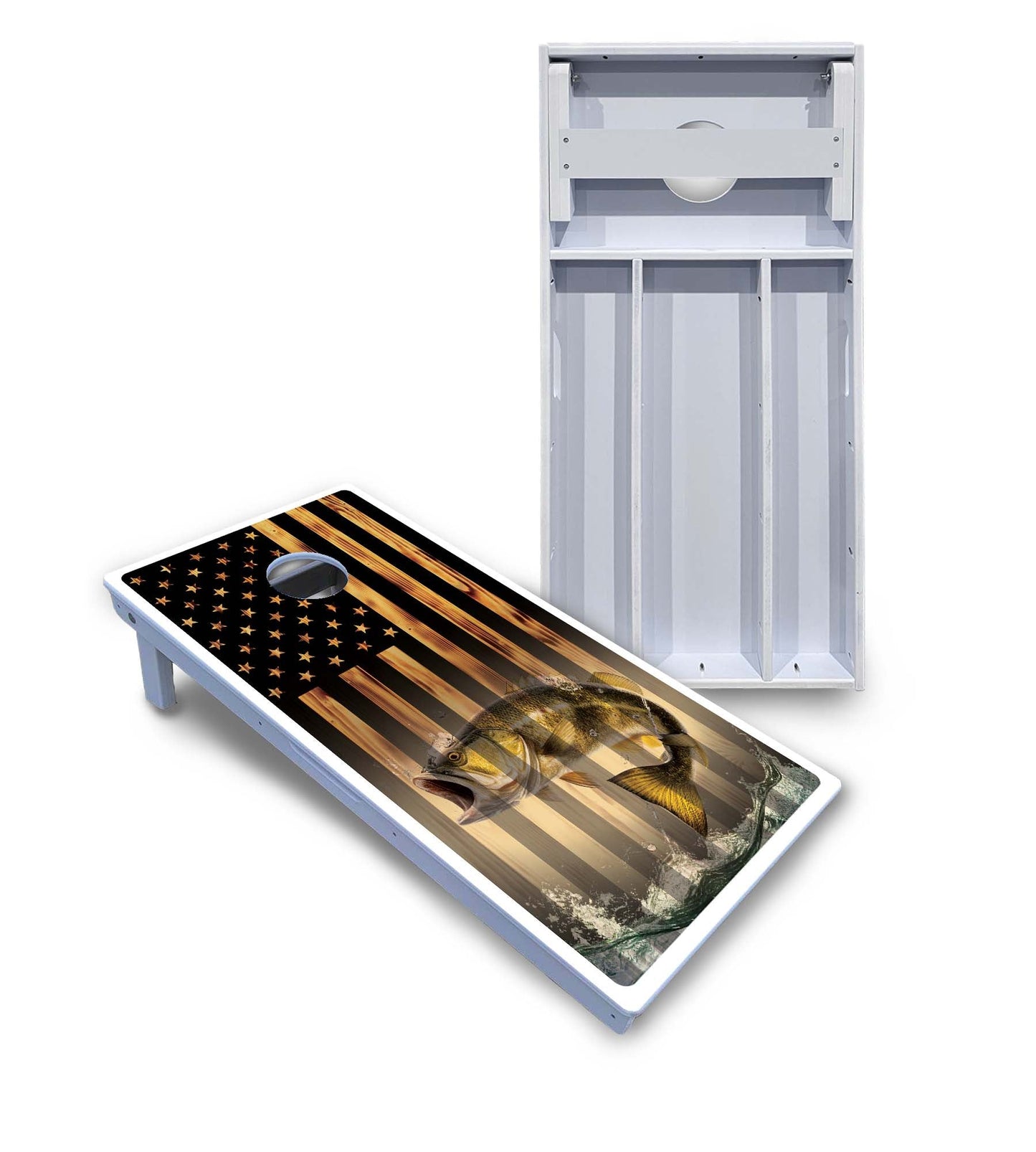 Hidden Deer & Fish Cornhole Boards - All Weather Series