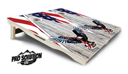 Eagle Triangle Whitewash Cornhole Boards - Pro Solution Lite Series