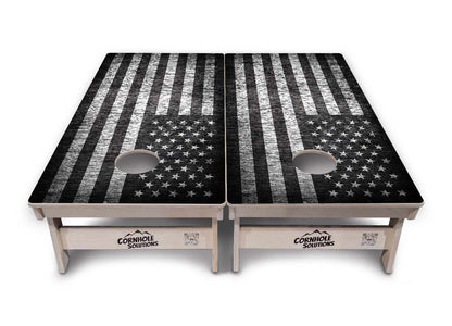 Monochrome Flag Cornhole Boards - Professional Tournament Series