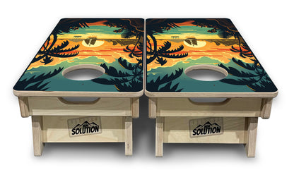 Mini Cornhole Boards - Beach Sunset