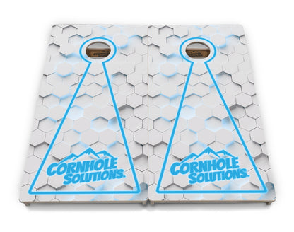Glow Hole White Background Cornhole Boards - Professional Tournament Series