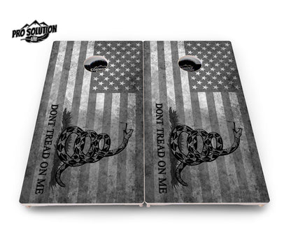 DTOM B&W Flag Cornhole Boards - Pro Solution Lite Series