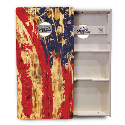 Faded Brush Burnt Flag Cornhole Boards - Professional Tournament Series
